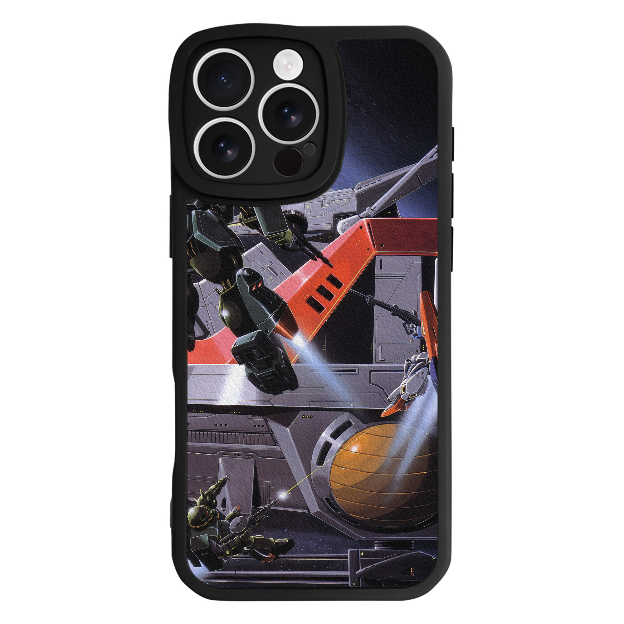 （画像用） 機動戦士ガンダム Mobile Suit Gundam 【iPhone 16シリーズ対応】シリコンスマホケース（レザー調） 材質：シリコン